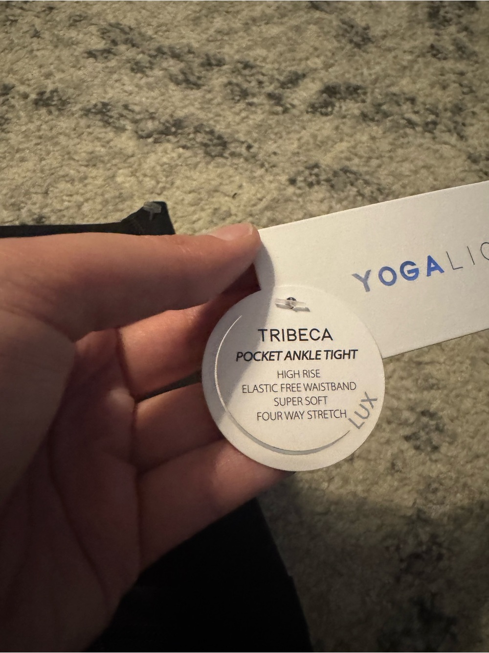 Yogalicious Lux Tribeca Pocket Ankle Tight High Rise Leggings Black - Picture 3 of 7